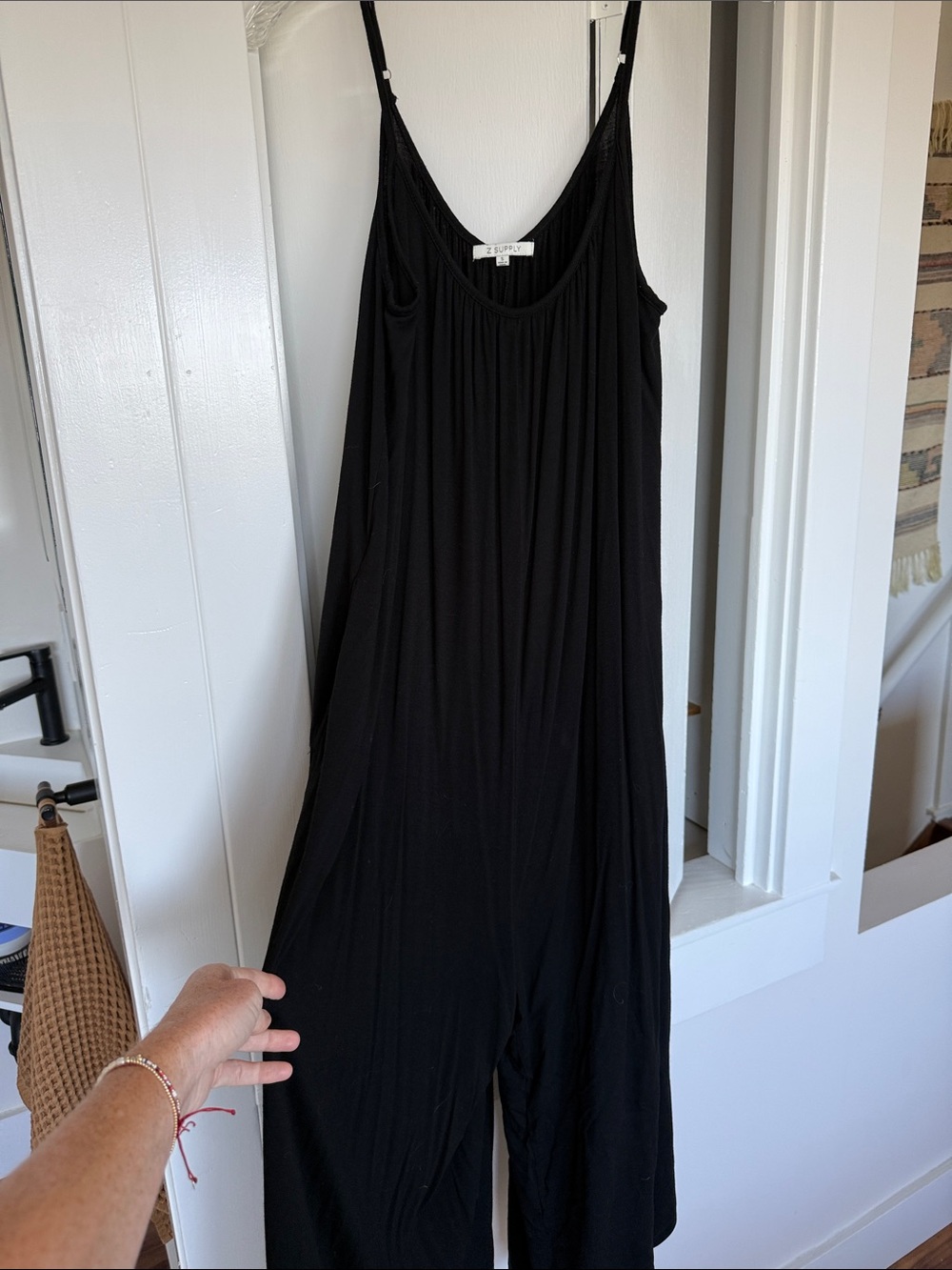 Z Supply Black Sleeveless Wide-Leg Jumpsuit
